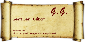 Gertler Gábor névjegykártya